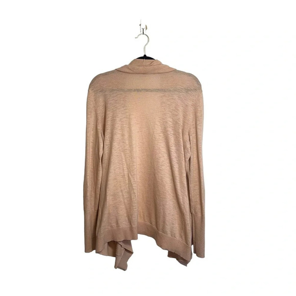 Banana Republic Factory Tan Rib Open Front Waterfall Cardigan Large Women’s - Picture 5 of 10